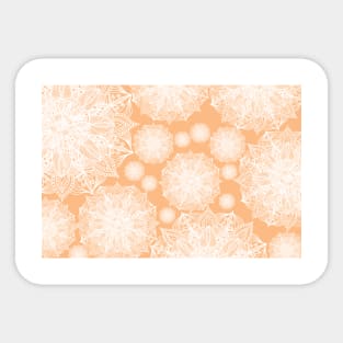 White and Apricot Mandala Pattern Sticker